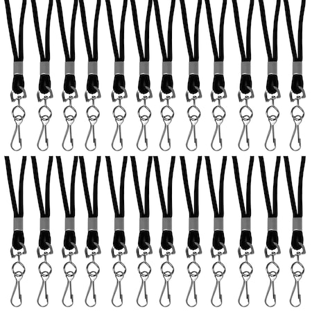 C-Line Products Standard Lanyard, Black, Swivel Hook, PK24 CLI89311